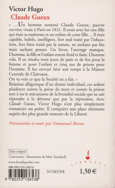 HUGO, VICTOR. Claude Gueux – Librairie La Cargaison - Livres d'occasion