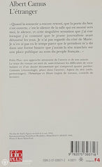 Camus Albert. Étranger (L’) - Texte Intégral Dossier Livre