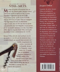 Orhon Jacques. Guide Des Accords Vins Et Mets (Le) Livre