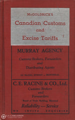 Mcgoldrick Michael P. Handbook Of The Canadian Customs And Excise Tariffs Livre